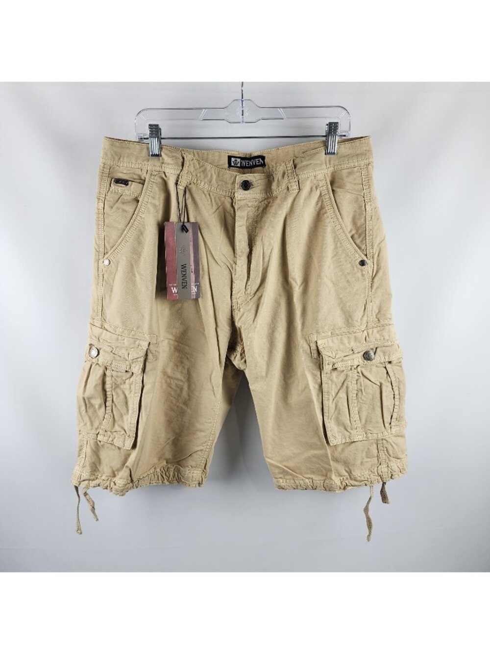 Wenven Shorts Mens 36 Yellow Beige Work Outdoor Cargo Shorts (36x12) NWT